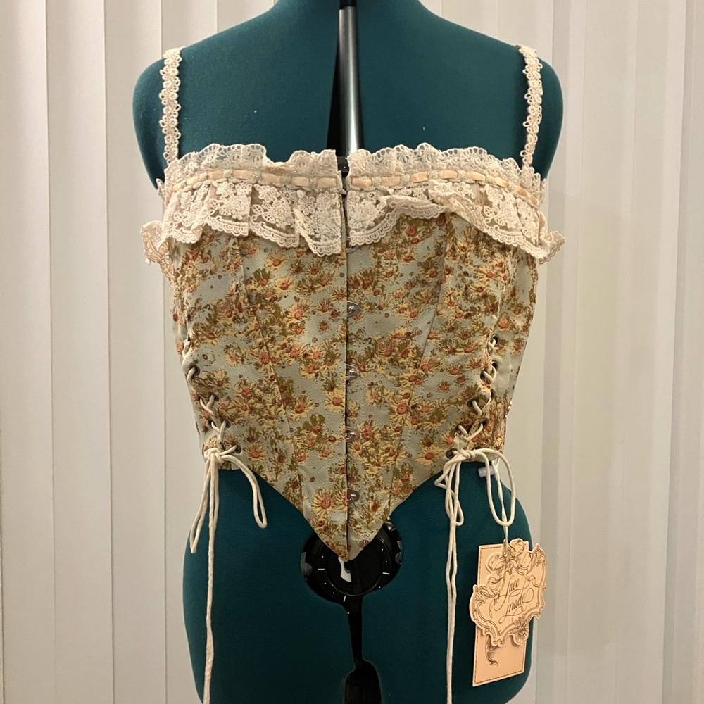 NWT Lacemade Van Gogh Sunflower Corset in XL - Picture 8 of 11